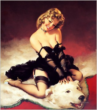 sexy girl bear pin up Oil Paintings